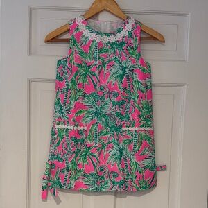 Lilly Pulitzer Pink and Green Tropical Kids Dress